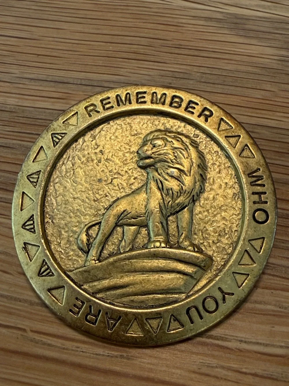 Disney Vintage Collectible Gold Lion King Medallion Brooch